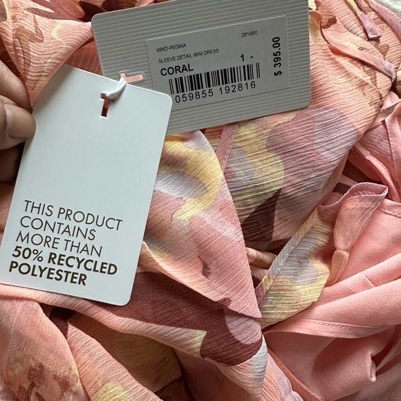 {NWT} $395 TED BAKER PEGAIA Sleeve Detail Mini Dress - Picture 7 of 7